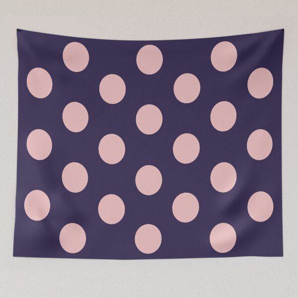 Item preview, Large BABY PINK & NAVY BLUE POLKA DOTS designed and sold by RachelMacht.