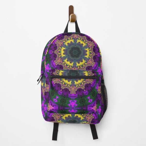Item preview, Psychedelic Hippie Flower Green Yellow and Purple designed and sold by WormholeOrbital.