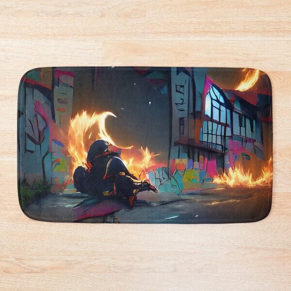 Item preview, AI Generated Art, Night Fire Black Graffiti  designed and sold by ACC .