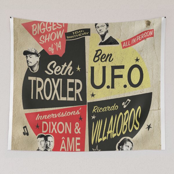 Item preview, Fabric 15th Birthday Weekend Poster London Ben UFO Seth Troxler Dixon Are Ricardo Villalobos designed and sold by Lick-Design.