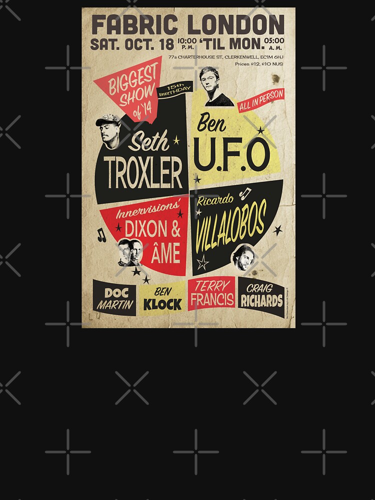 "Fabric 15th Birthday Weekend Poster London Ben UFO Seth Troxler Dixon
