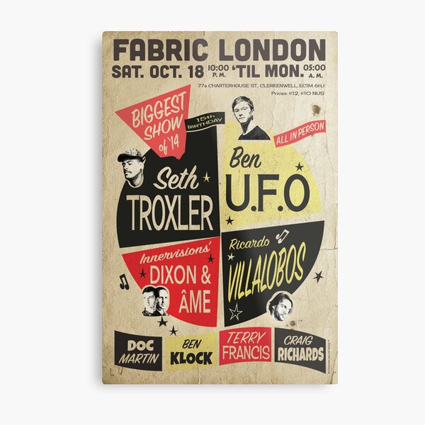 Item preview, Fabric 15th Birthday Weekend Poster London Ben UFO Seth Troxler Dixon Are Ricardo Villalobos designed and sold by Lick-Design.