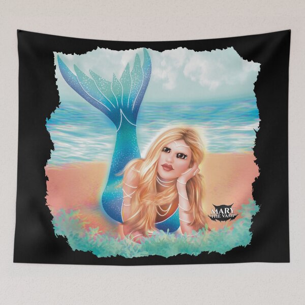 Item preview, Cari - mermaid on the shore designed and sold by Mary The Vamp.