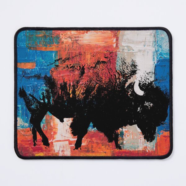 Item preview, American Bison Stamp Art Painting Colorful  designed and sold by Queen City  Craftworks.