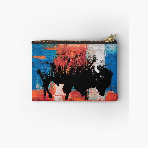 Item preview, American Bison Stamp Art Painting Colorful  designed and sold by Queen City  Craftworks.