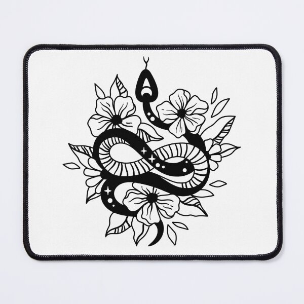 Item preview, Mystic Floral Snake in Black and White designed and sold by lovevisionkarma.