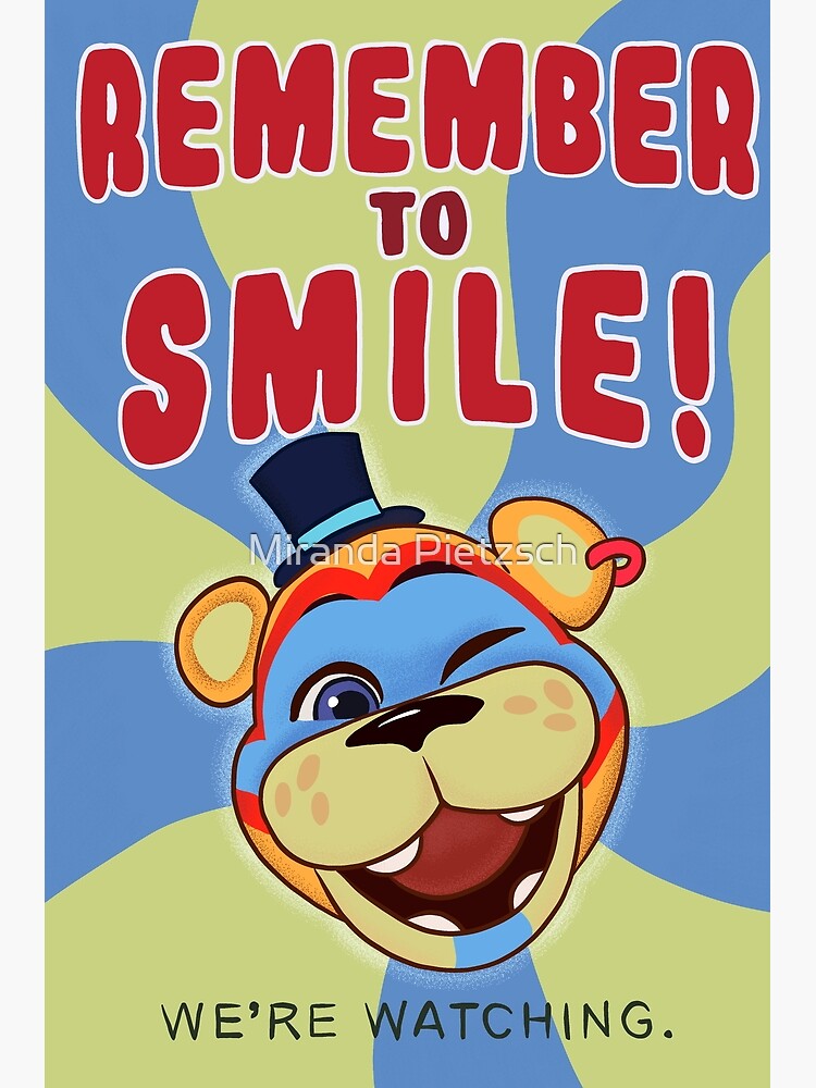 FNAF Security Breach in Game 'remember to Smile' Poster Digital