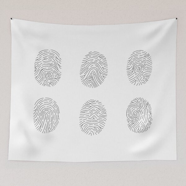 Item preview, black and white fingerprints designed and sold by indiVisibl.