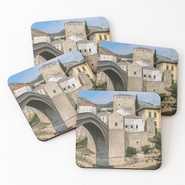 Item preview, Close up of the historic arched Old Bridge of Mostar on the Neretva River, in the old town of Mostar, Bosnia and Herzegovina designed and sold by SnapTPhotograph.