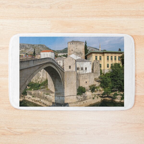 Item preview, Close up of the historic arched Old Bridge of Mostar on the Neretva River, in the old town of Mostar, Bosnia and Herzegovina designed and sold by SnapTPhotograph.