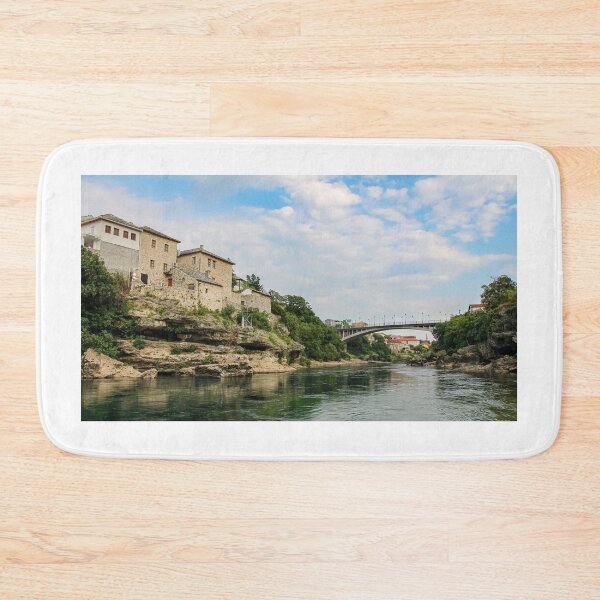 Item preview, The green Neretva River underneath the old bridge in Mostar, Bosnia, in summer designed and sold by SnapTPhotograph.