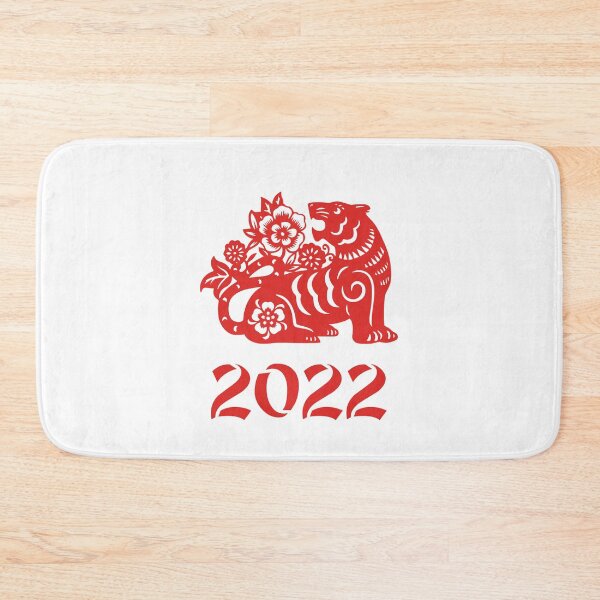 Item preview, Chinese red tiger with flowers for new year 2022 designed and sold by Byfab.