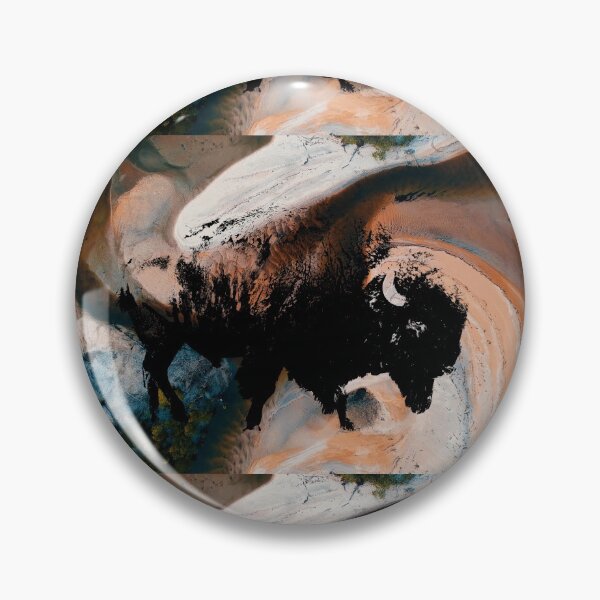 Item preview, American Bison Stamp Art Painting Earth  designed and sold by Queen City  Craftworks.