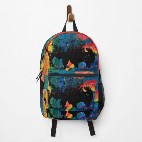 Item preview, American Bison Stamp Art Painting Rainbow designed and sold by Queen City Craftworks.