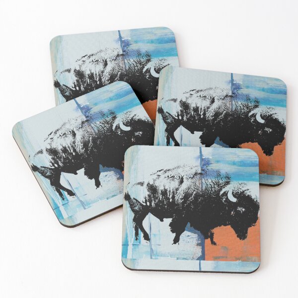 Item preview, American Bison Stamp Art Painting Desert  designed and sold by Queen City  Craftworks.