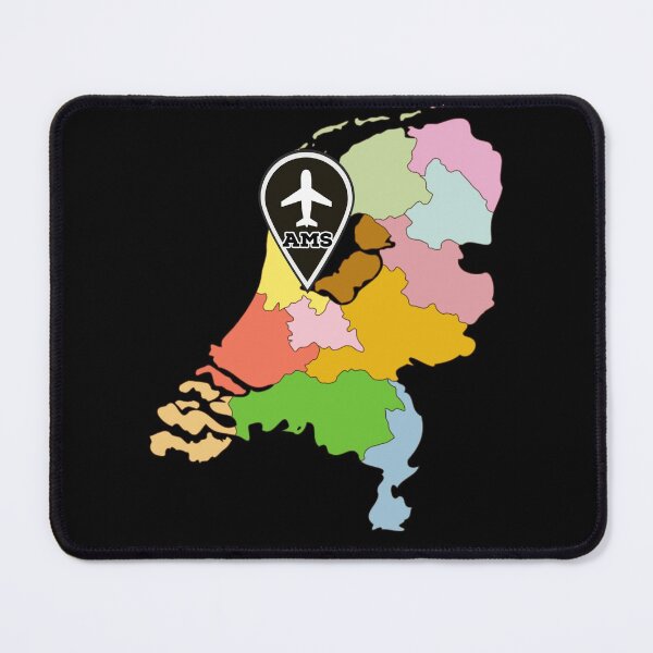 Item preview, Amsterdam, Holland, Netherlands, AMS, Schiphol Airport, Amsterdam Airport, Holland Map, Map of The Netherlands, Amsterdam Souvenir, Amsterdam gift, Gift from Holland designed and sold by RisingFrequency.