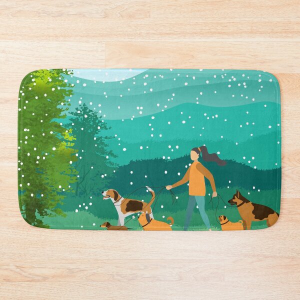 Item preview, DOG WALK IN THE SNOW designed and sold by PotluckPrints.