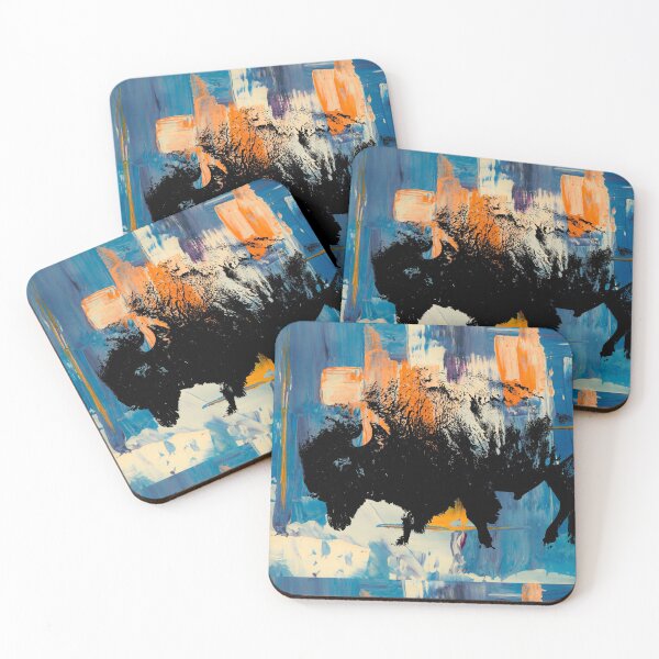 Item preview, American Bison Stamp Art Painting Colorado  designed and sold by Queen City  Craftworks.
