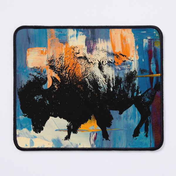 Item preview, American Bison Stamp Art Painting Colorado designed and sold by Queen City Craftworks.