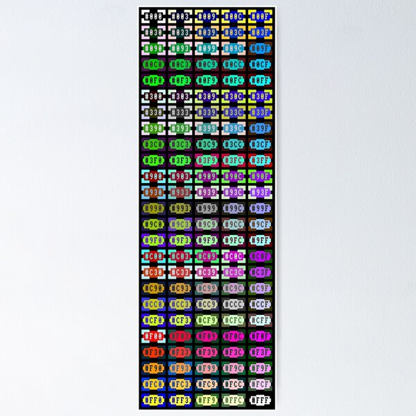 Item preview, Web Safe Hex Colors designed and sold by z0mbieparade.