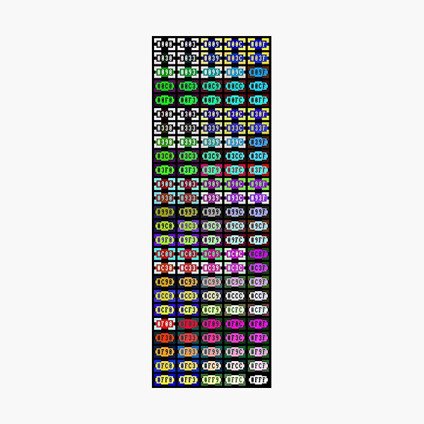 Item preview, Web Safe Hex Colors designed and sold by z0mbieparade.