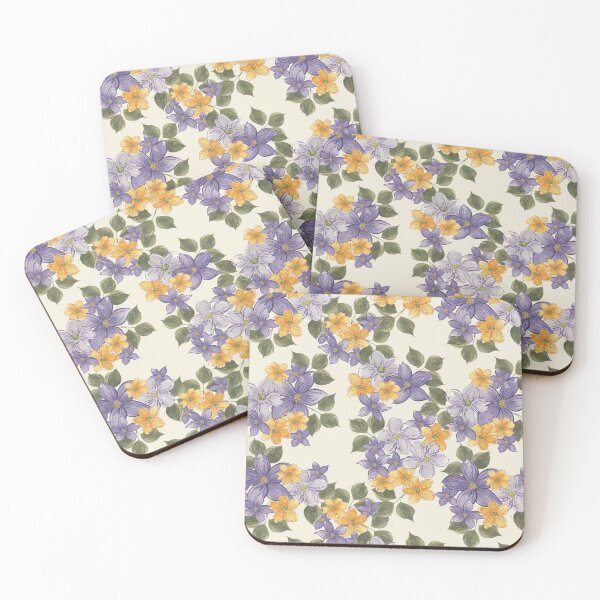 Item preview, Buttercups And Periwinkle (Cream) designed and sold by HildegunStudio.