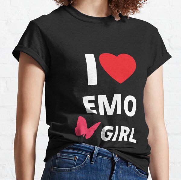 I LOVE HEART EMO GIRLS' Women's V-Neck T-Shirt