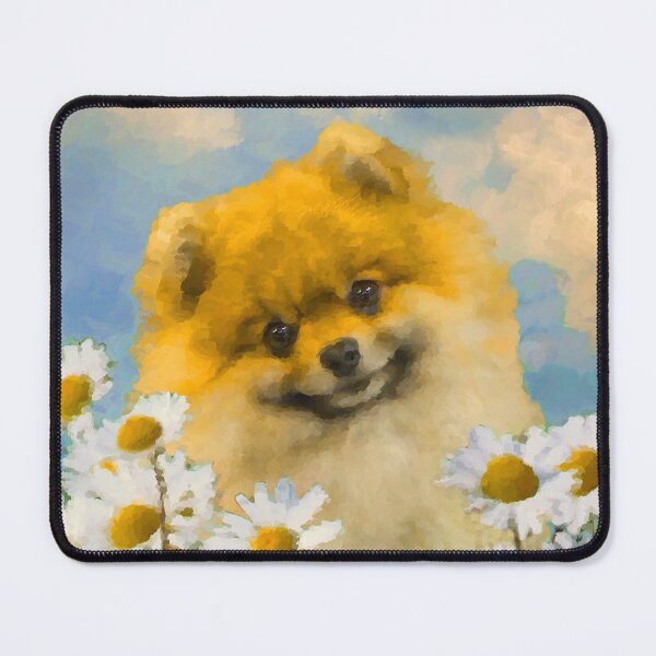Item preview, Pomeranian in Daisies (Orange) designed and sold by alpendesigns.
