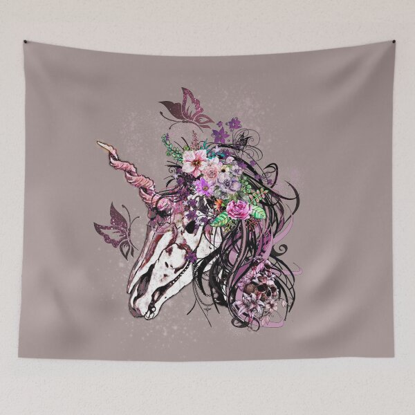 Item preview,  Floral Unicorn Ghost Skeleton  designed and sold by Gothic Fantasy.