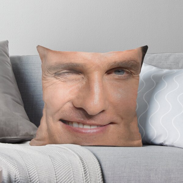 Matthew McConaughey Face Throw Pillow Throw Pillow