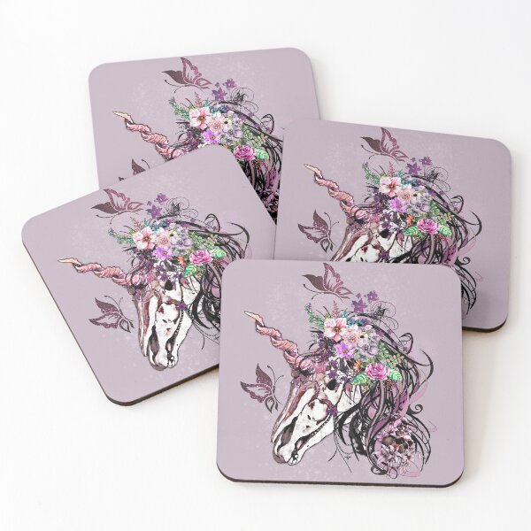 Item preview, Floral Unicorn Ghost Skeleton  designed and sold by Gothic Fantasy.
