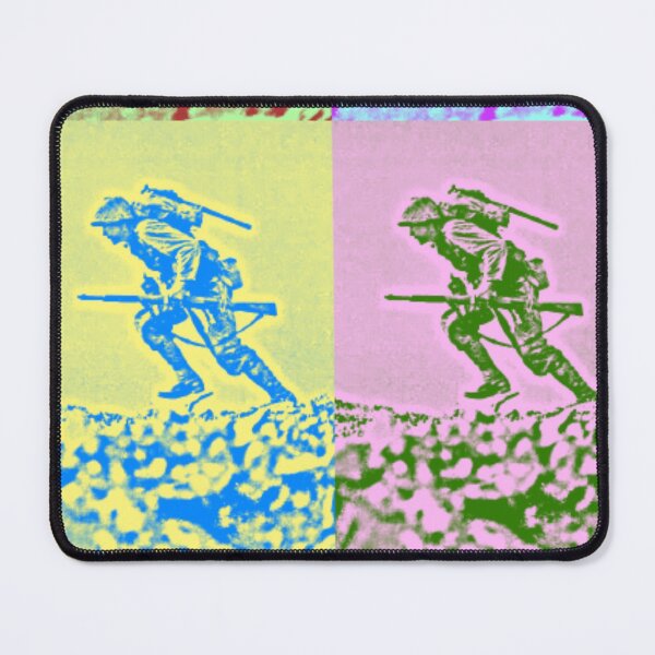 Item preview, An heroic WWII marine under fire rendered in pop art Warhol style designed and sold by CristalleLisa.