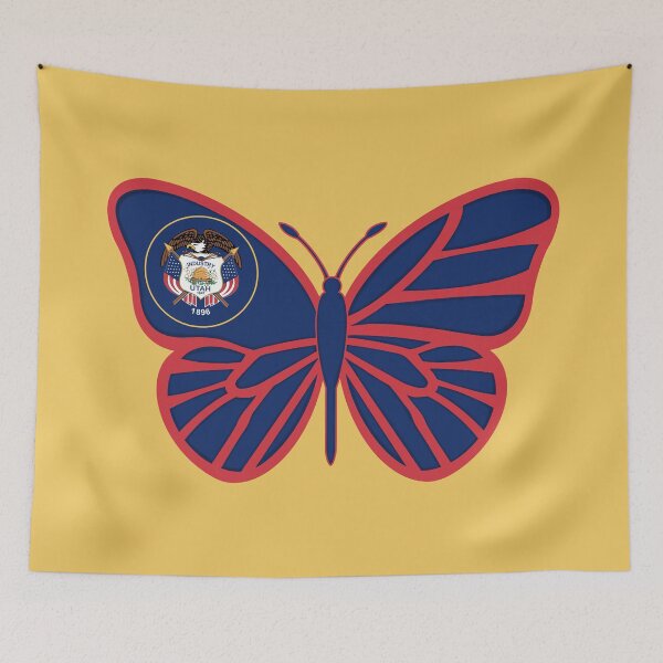 Item preview, State of Utah Flag Butterfly 3 designed and sold by Gsallicat.