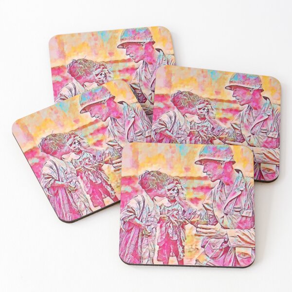 Item preview,  American serviceman shares his rations with two Japanese children Okinawa watercolor designed and sold by CristalleLisa.