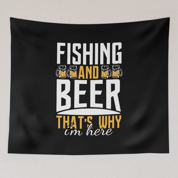 Item preview, Fishing and beer, that's why I'm here! Funny saying for beer and fishing lover designed and sold by Hypershirty.