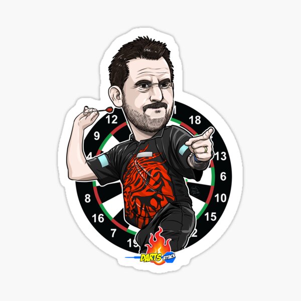 Artikel-Vorschau von Karikatur von Jonny Clayton von Darts Attack, designt und verkauft von Squiz Art.