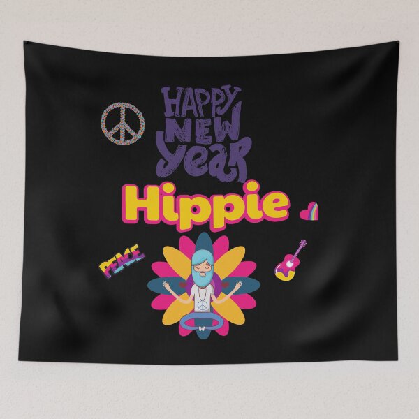 Item preview, Happy New Year Hippy Retro / Happy New Month Hippy designed and sold by haRexia.