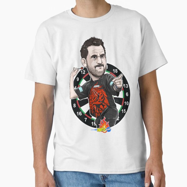 Vista previa del artículo con la obra «Caricatura de Jonny Clayton de Darts Attack», diseñado y vendido por Squiz Art.