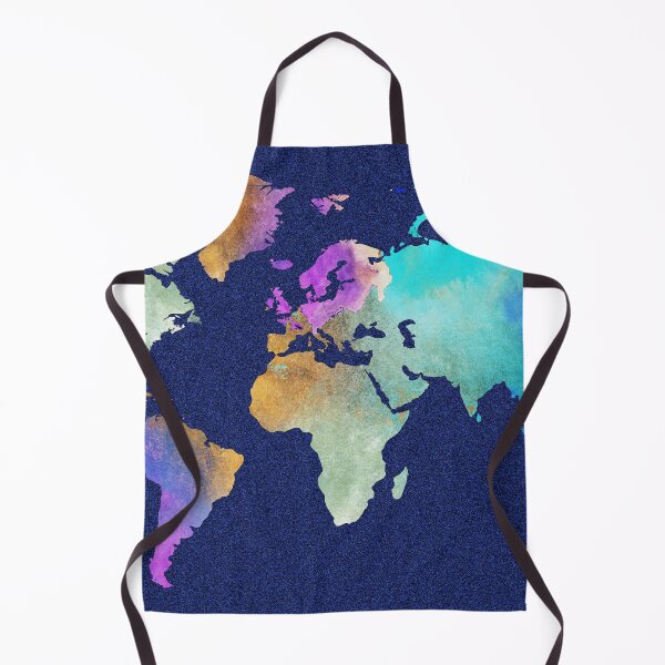 Item preview, Colorful Map Of The World Vivid Watercolor On Dark Background III designed and sold by Irina Sztukowski.
