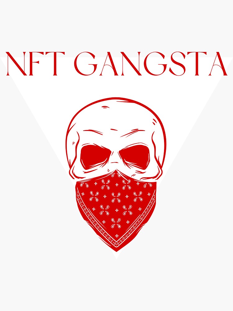 Nft Red Gangsta Skull With Bandana Sticker For Sale By