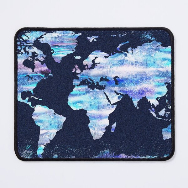Item preview, Colorful Map Of The World Vivid Watercolor On Dark Background V designed and sold by Irina Sztukowski.