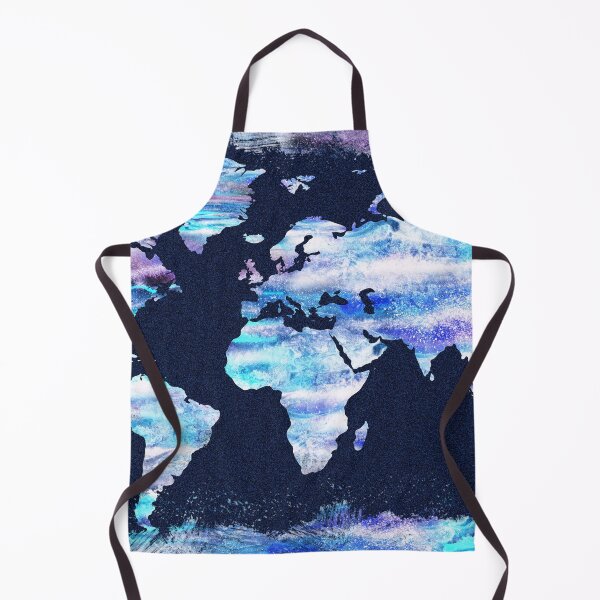 Item preview, Colorful Map Of The World Vivid Watercolor On Dark Background V designed and sold by Irina Sztukowski.