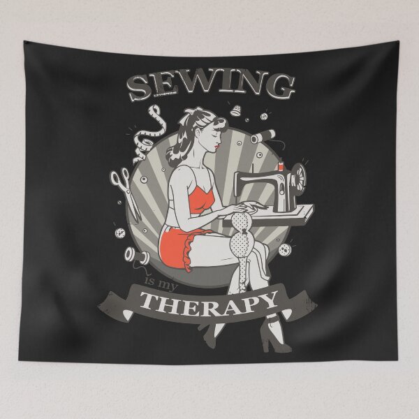 Item preview, Sewing is my therapy | Seamstress pinup girl | Vintage designed and sold by AnnaRuz.