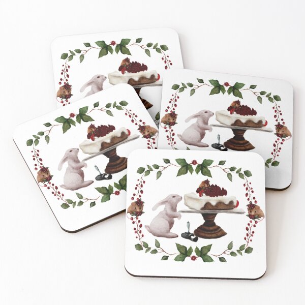 Item preview, Beatrix Potter Inspired Birthday Watercolor Cake and Berries is Baby Rabbit, mouse, and button mushrooms designed and sold by Monica Laipple.