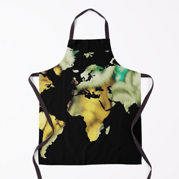 Item preview, Colorful Map Of The World Vivid Watercolor On Dark Background IX designed and sold by Irina Sztukowski.
