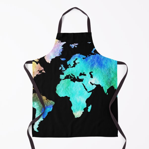 Item preview, Colorful Map Of The World Vivid Watercolor On Dark Background XI designed and sold by Irina Sztukowski.