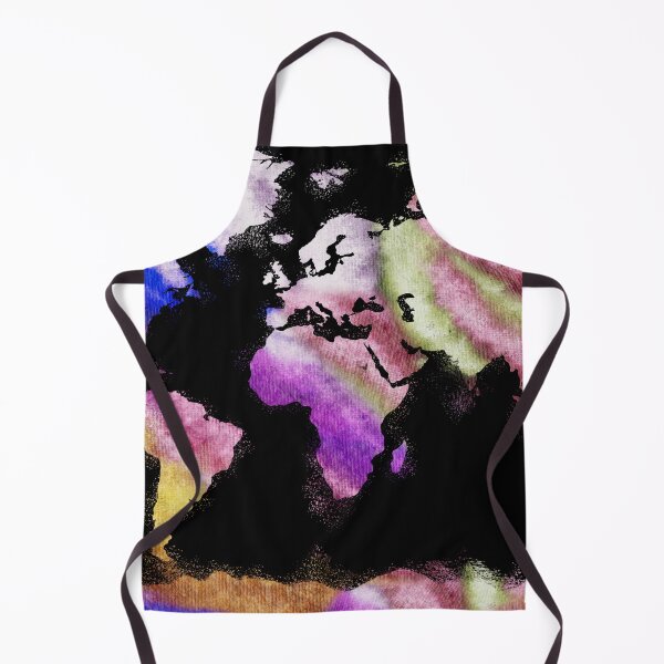 Item preview, Colorful Map Of The World Vivid Watercolor On Dark Background XIII designed and sold by Irina Sztukowski.