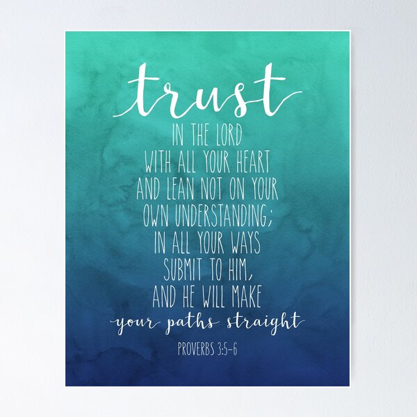 Item preview, Proverbs 3:5-6, Trust In The Lord With All Your Heart, Bible Verse, Watercolor Scripture Art designed and sold by aenaonartwork.