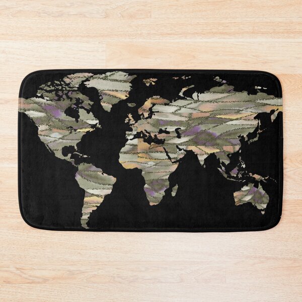 Item preview, Colorful Map Of The World Vivid Watercolor On Dark Background XVI designed and sold by Irina Sztukowski.