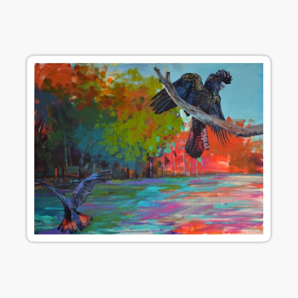 Item preview, South Tce Superposition - Australian Black Cockatoo Painting. designed and sold by Cat Leonard.